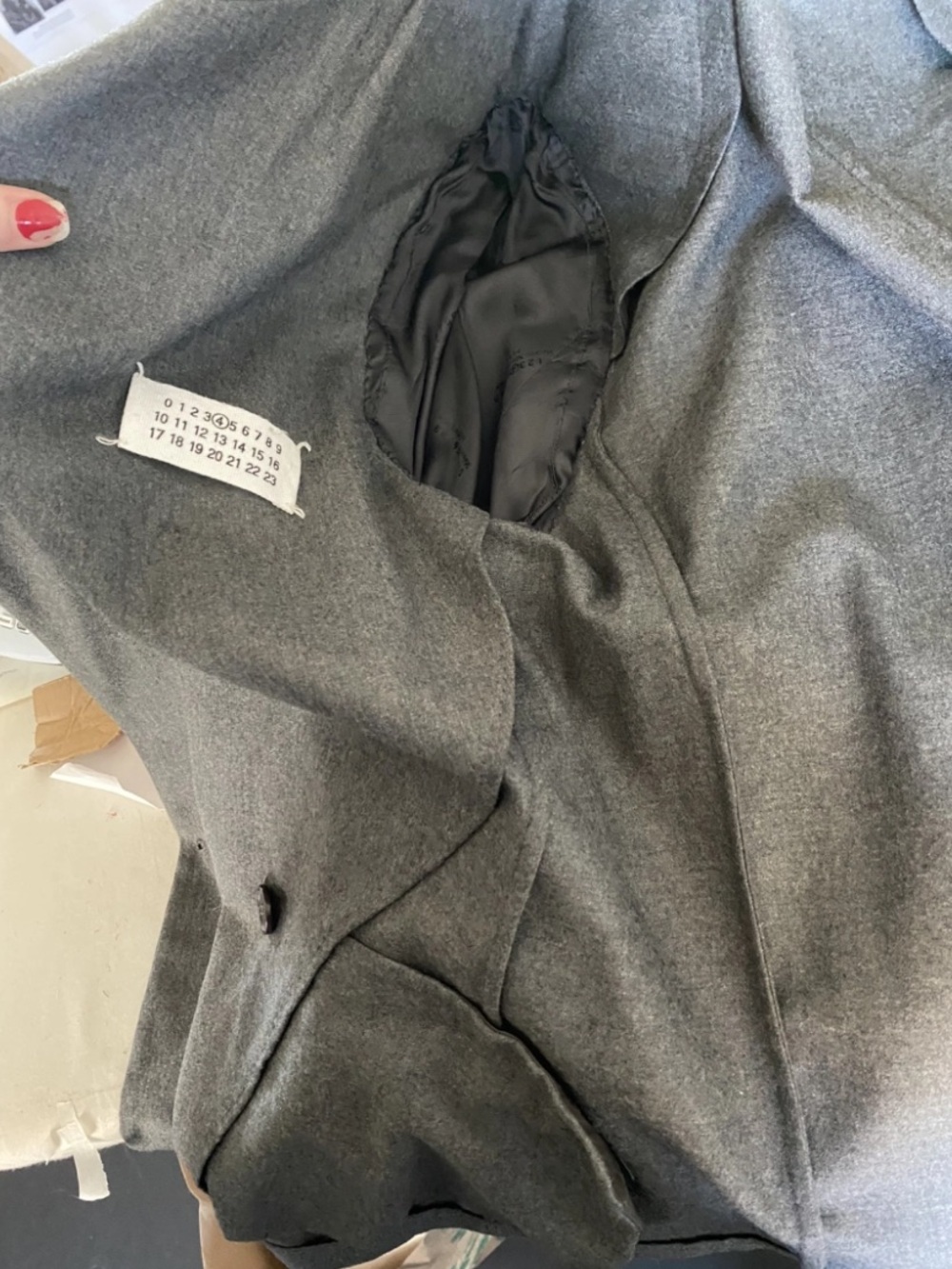 Margiela essentials women’s line 4 Gray Double-Breasted Women's Blazer Jacket - Picture 7 of 7